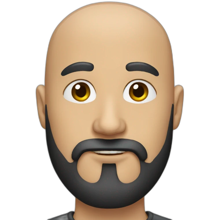 Bald man with a black beard emoji