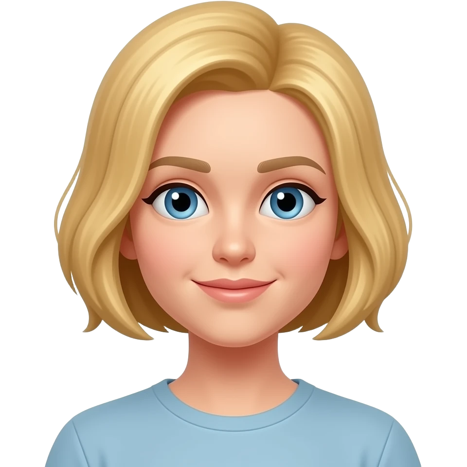 Shorter blonde hair emoji