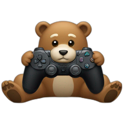 Ours qui joue à la ps 5 emoji