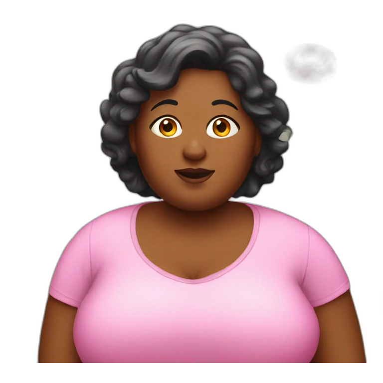 fat woman with donuts emoji