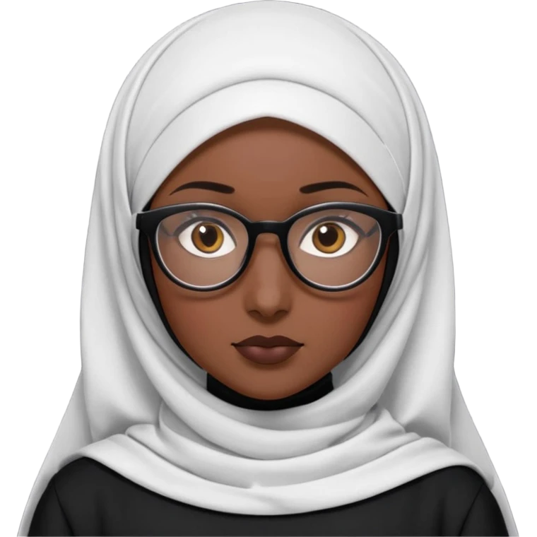 dark skin tech hijabie with glasses emoji