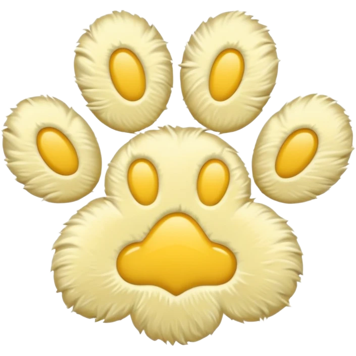 a pastel yellow pawprint emoji