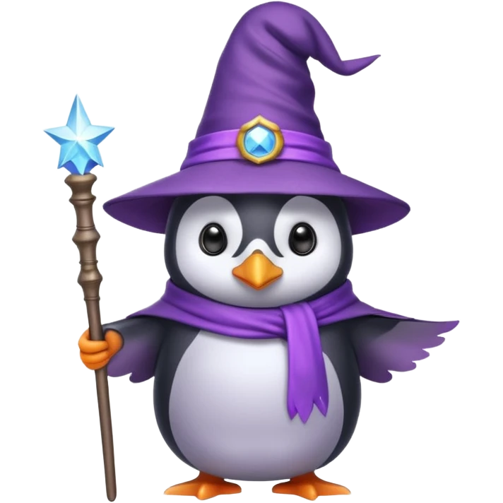 Purple wizard penguin emoji