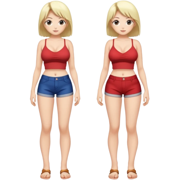 Nakid anime woman full body sexy with big boobies and no bikini  emoji