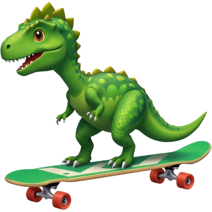 Dinosaur on a skateboard emoji