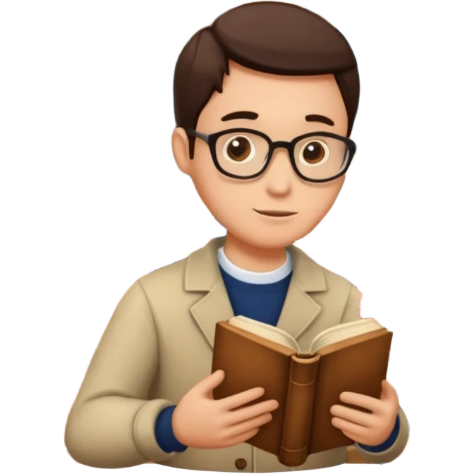 Reader + stack of books, Library Visitor. emoji
