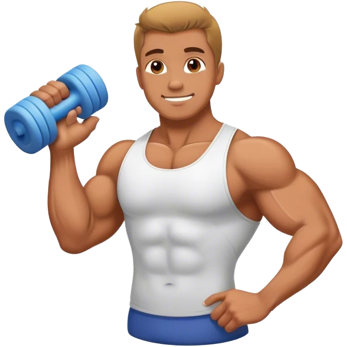 bodybuilder using foam roller emoji