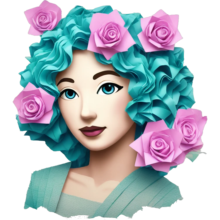  lady vaporwave made of 420 origami newspaper roses hemp leaves lantern fairy lights burning paper vaporwave emoji