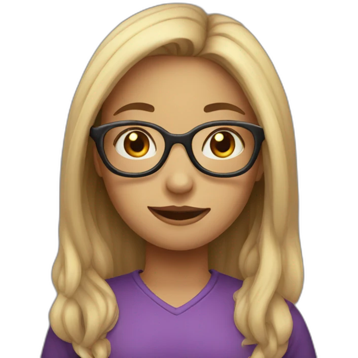 girl with long hair, glasses and halloween costume emoji