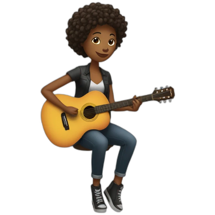 Mulher tocando guitarra emoji