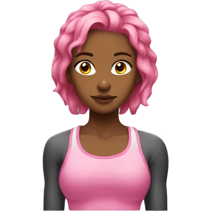 Pink hair girl in the gym emoji