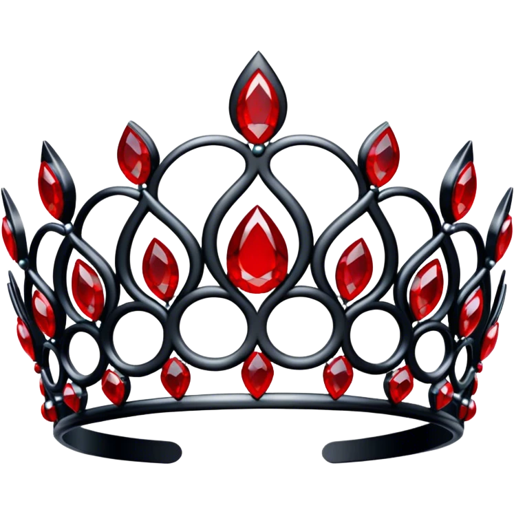 Black obsidian Tiara with only red gemstones  emoji