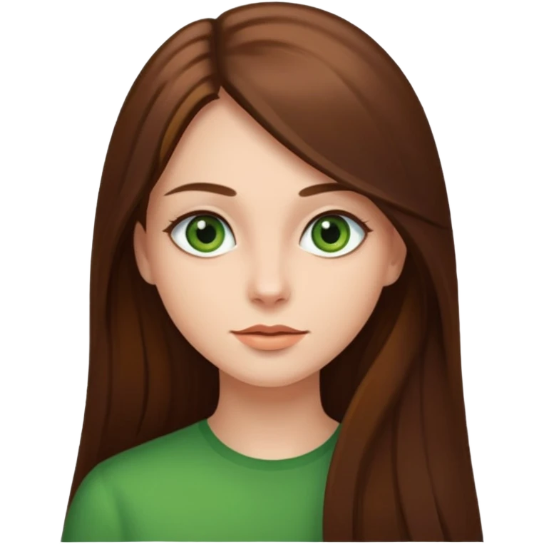 make it with greener eyes and straight long hair emoji