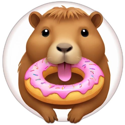 Capybara with donut emoji
