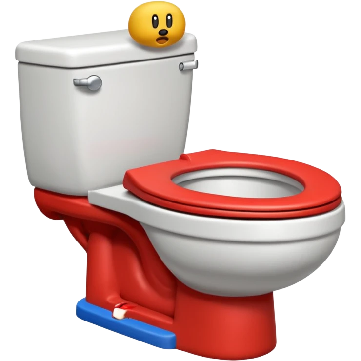 Mario's neck and head only sticking out of a white toilet emoji
