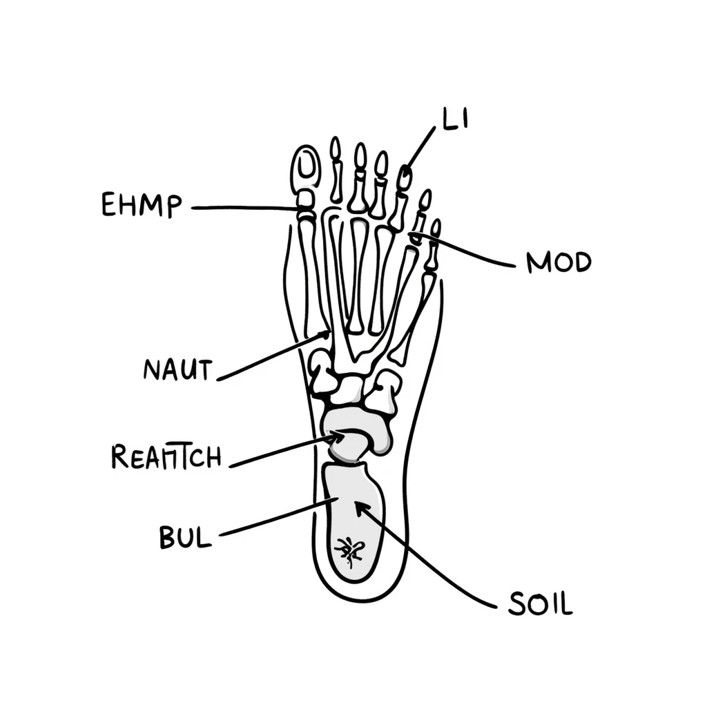 detailed foot skeleton diagram with labels emoji
