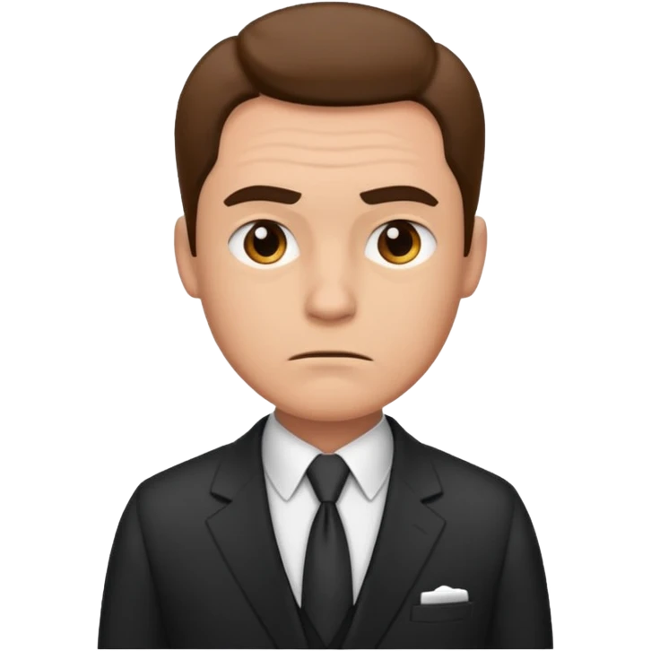 a salesman without a smile emoji