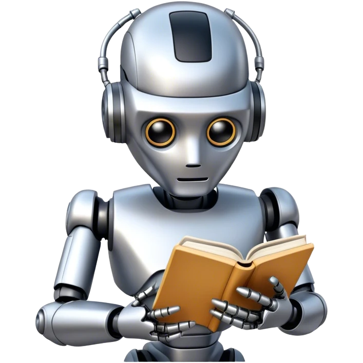 Ai  robot reading a book emoji