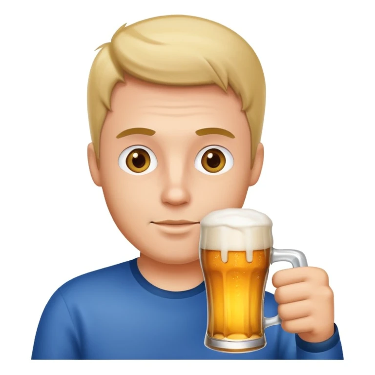 A man drinking beer emoji