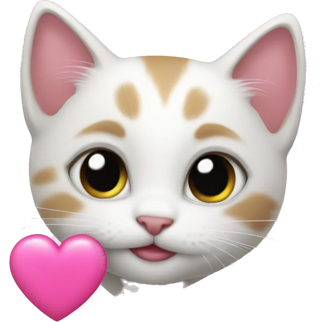 Kitten with a pink heart  emoji