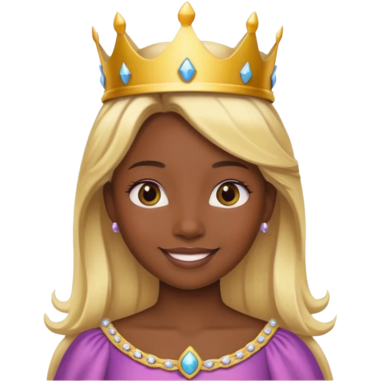 blonde haired princesse dark face emoji