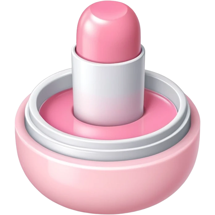 Powder pink lip balm, cute emoji