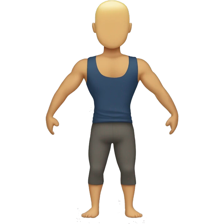 guy doing shoulder press viewed from back. yellow skin tone, no hair emoji