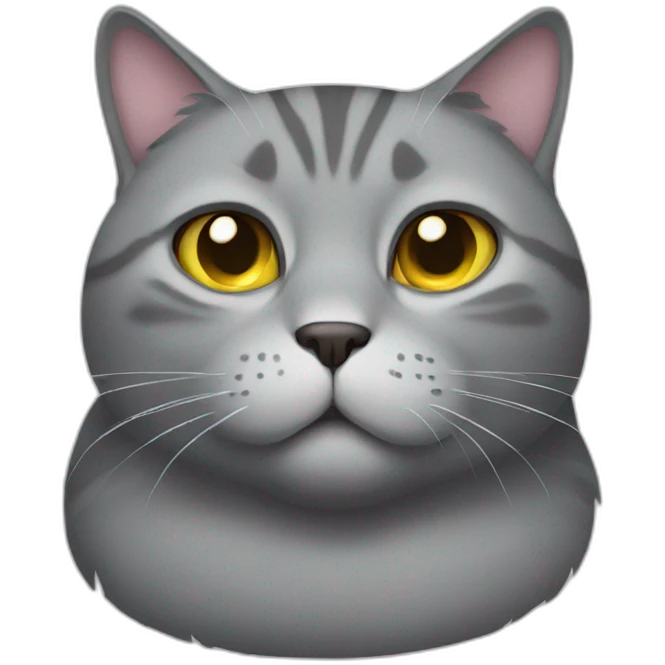 fat grey cat emoji