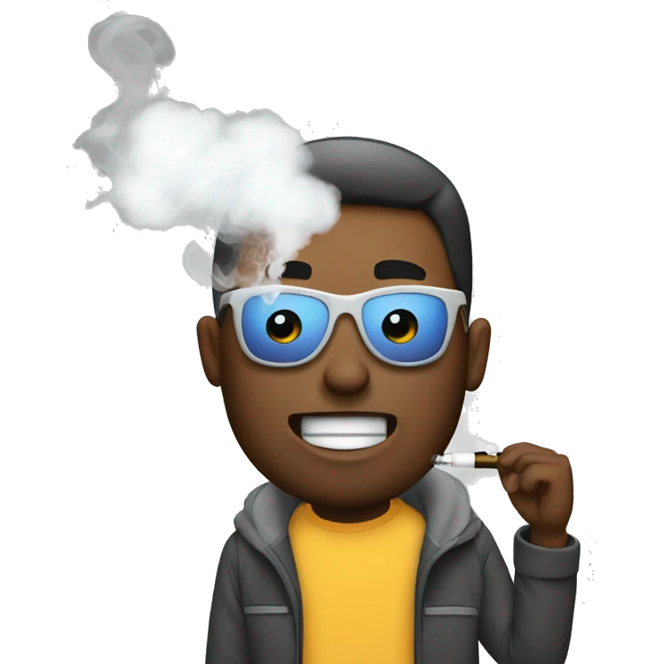 a white male vaping emoji