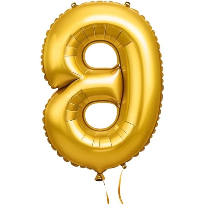 0 number in gold balloons emoji