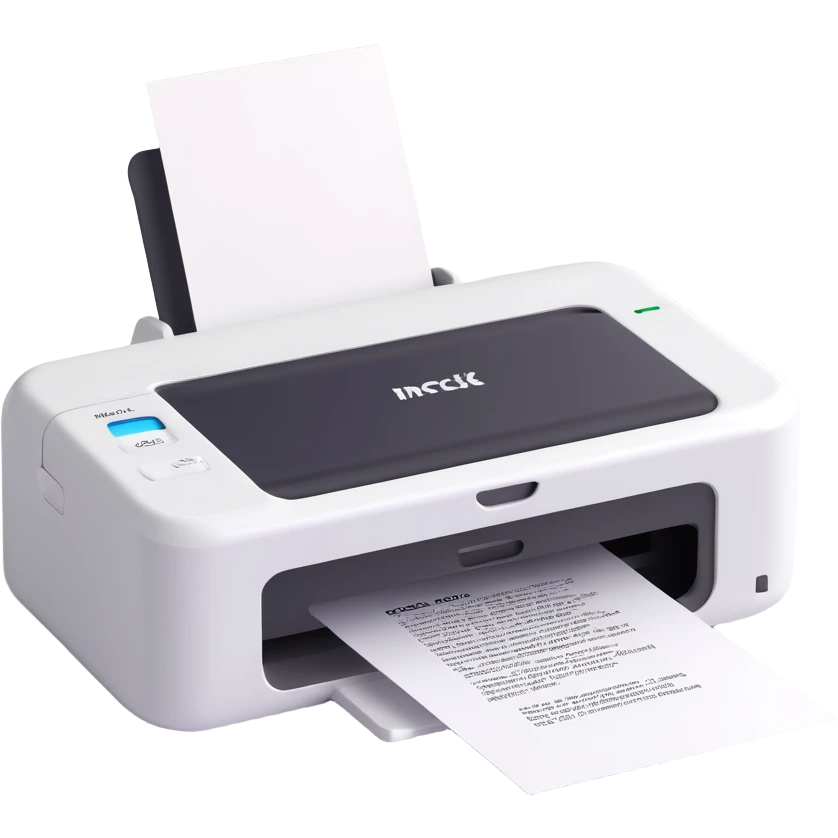a white printer with the Instant Ink logo, slightly 3D look emoji
