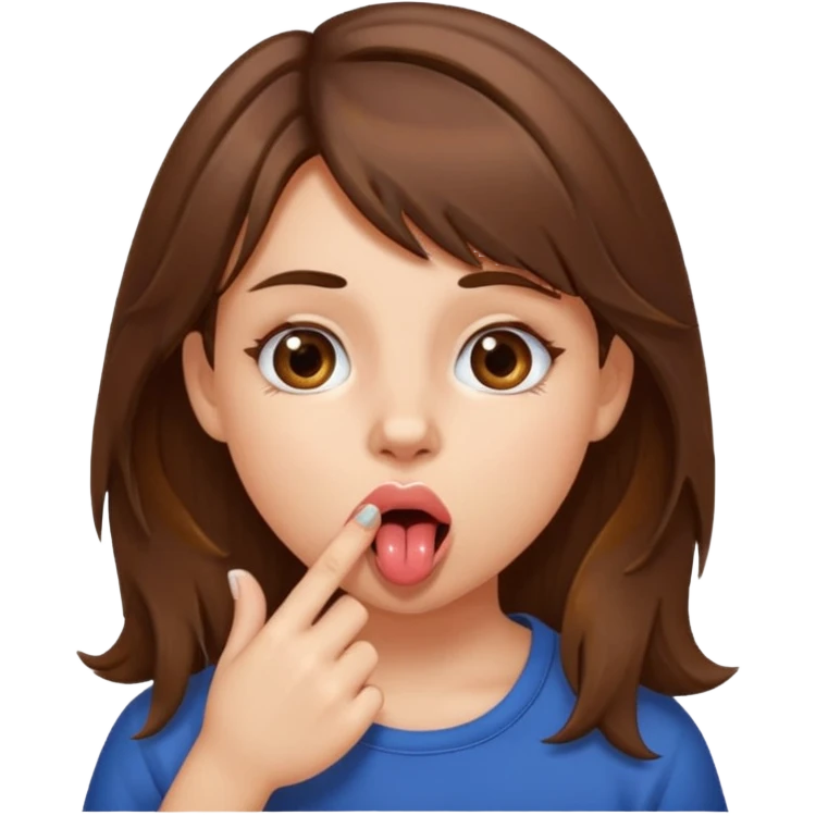 fille doigt dans la bouche tire la langue emoji