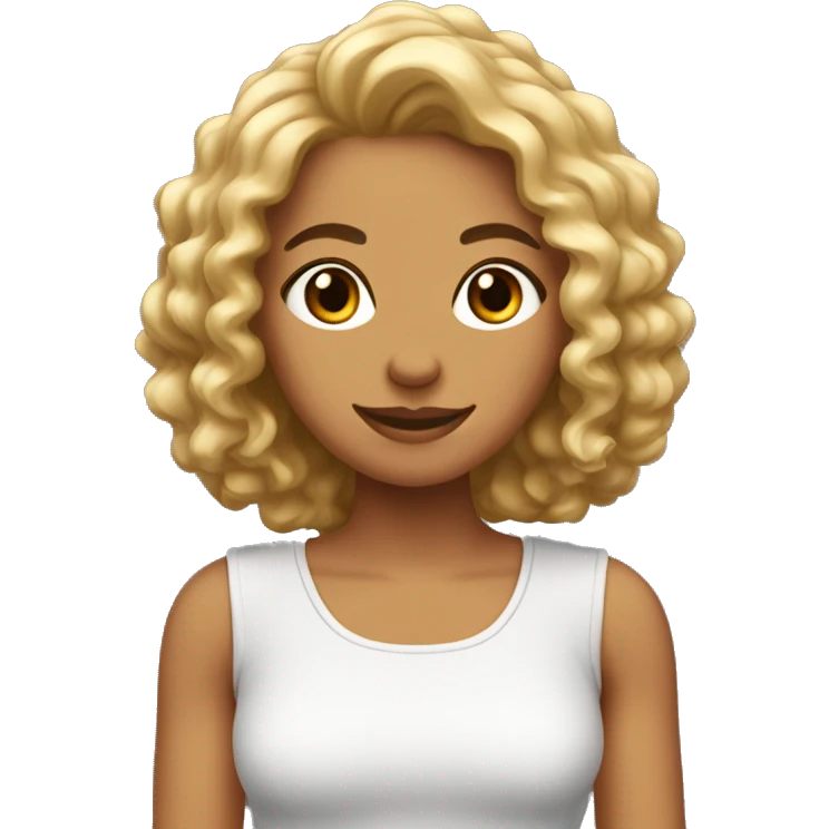 Femme avec les cheveux mi- longs et bouclés emoji