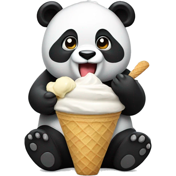 Panda eating ice cream emoji