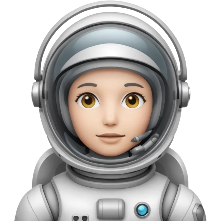 robotic Astronaut in white EVA suit with clear dome helmet emoji