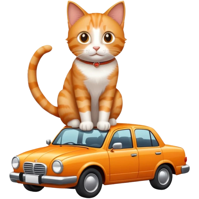 a cat on top of a car emoji