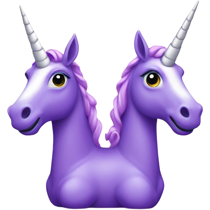 Two purple unicorns one with a rosary emoji