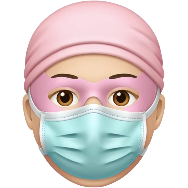 medical mask light pastel pink iOS emoji style variation 4 emoji
