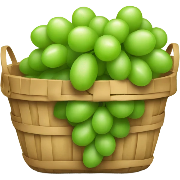 Basket with green grapes emoji