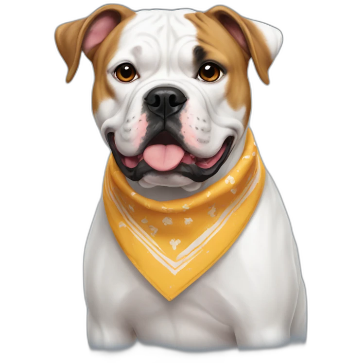 American bulldog with bandanna emoji