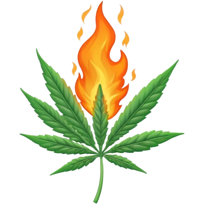 a marijuana joint burning emoji
