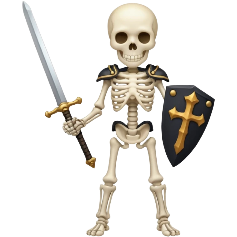 Skelton holding a sword cartoon emoji