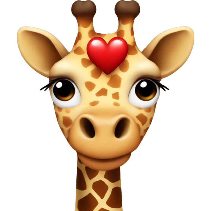 A giraffe with red heart eyes emoji