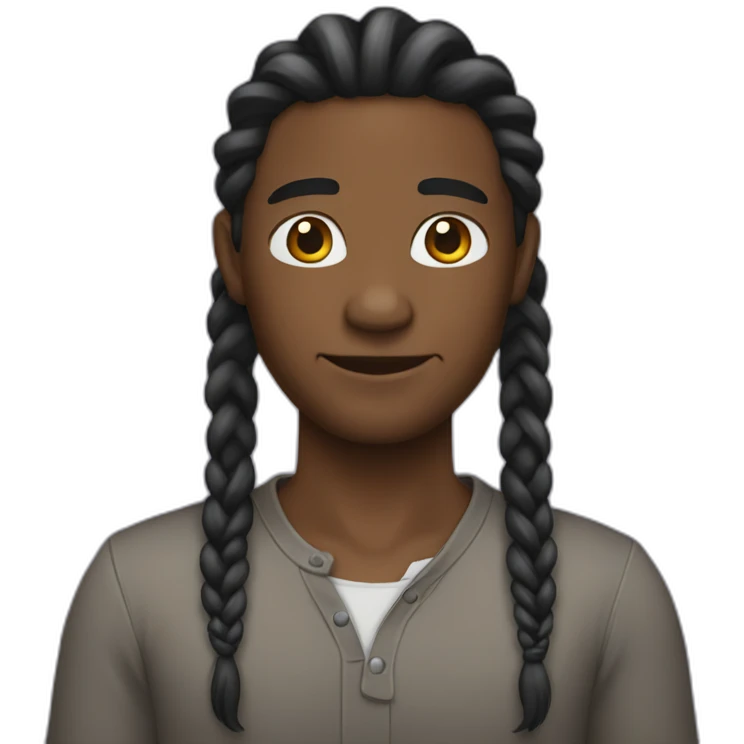 Negro con trenzas  emoji