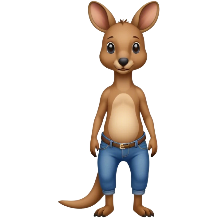 Kangaroo with blue jean pants  emoji