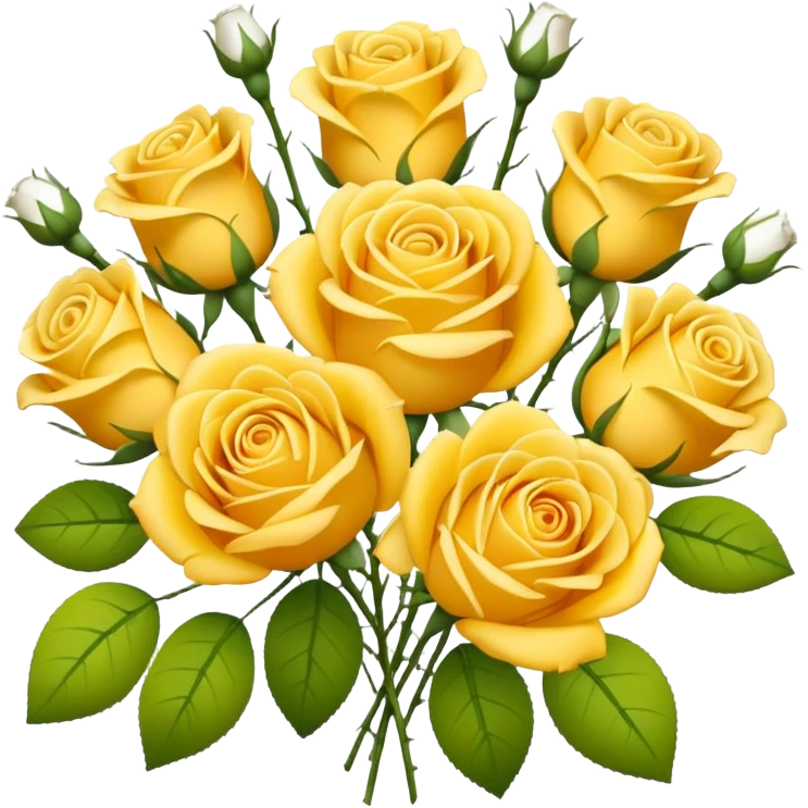 bouquet of yellow roses and white gypsophila emoji