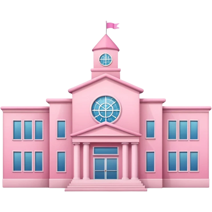 pink school with the word school emoji