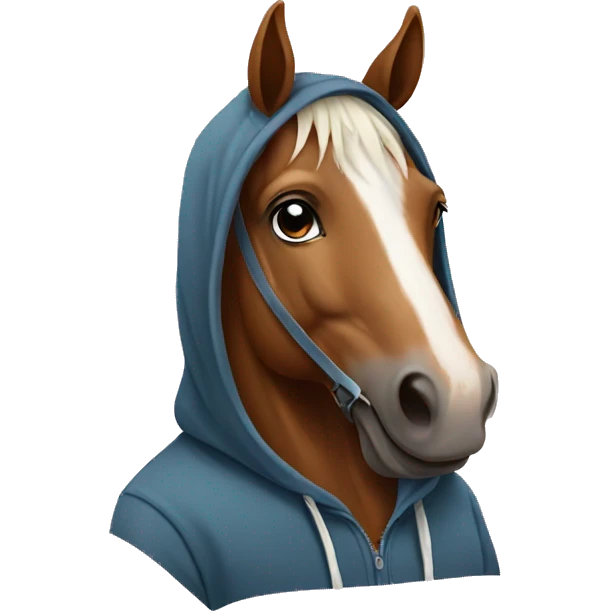 A horse with a hoodie emoji