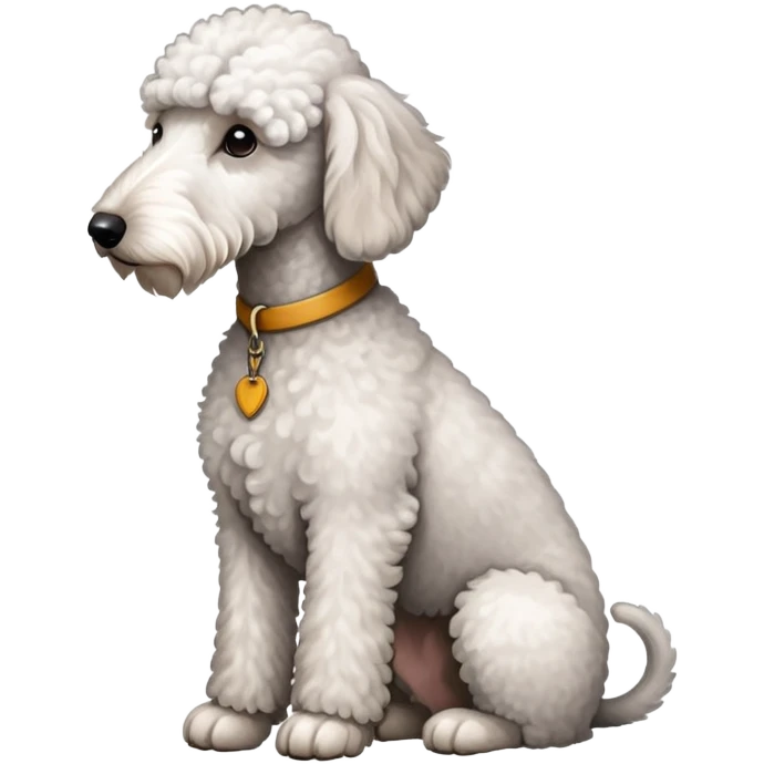 White Bedlington Terrier Sitting emoji