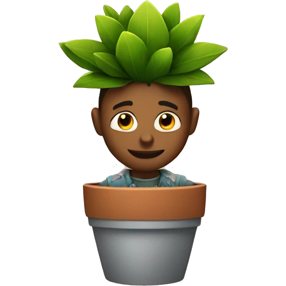 The guy in the flower pot emoji